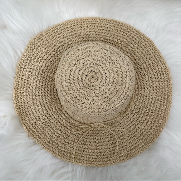 Women's Summer Paper Woven Wide Brim Sun Beach Hat - Picture 5 of 9
